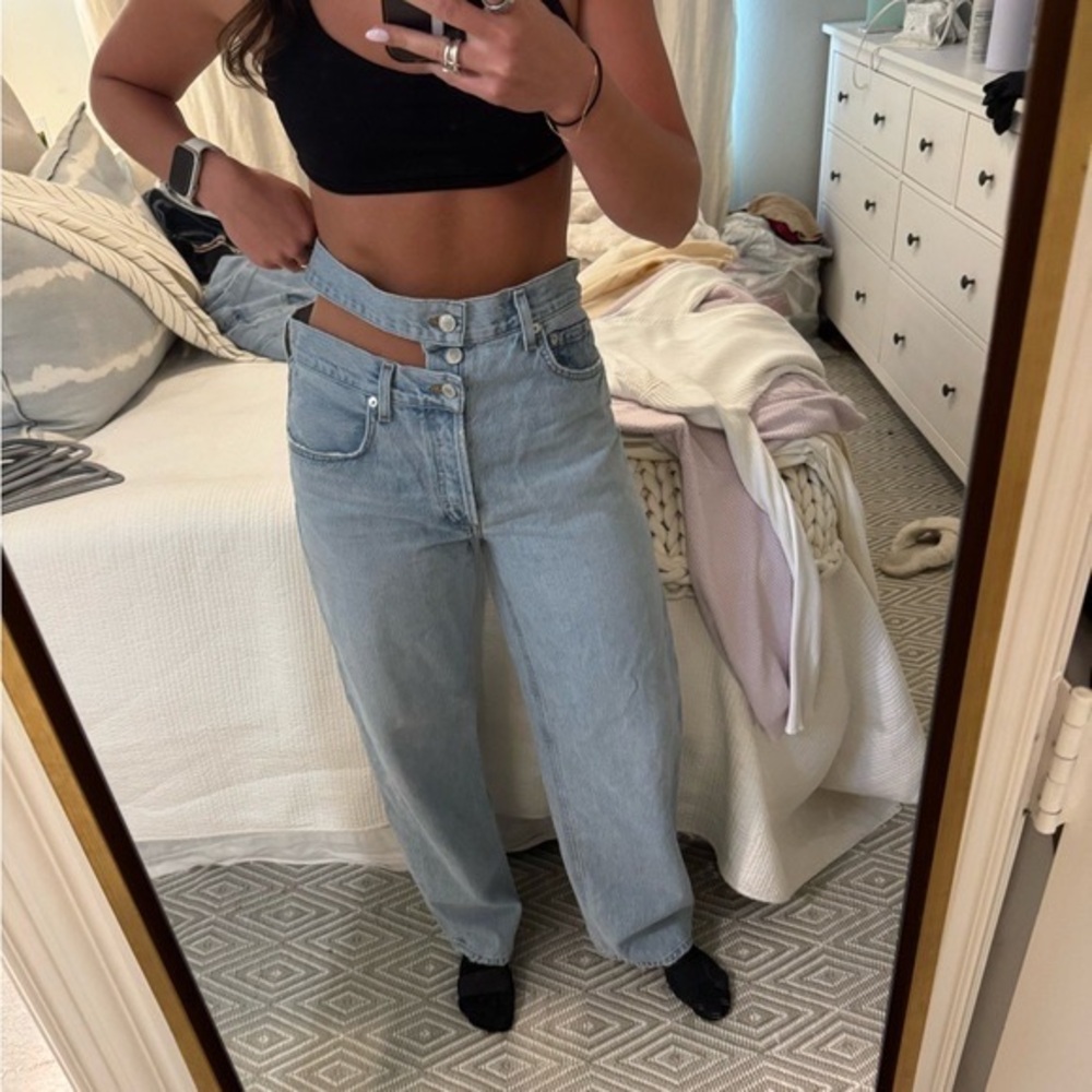 Agolde double waist jeans